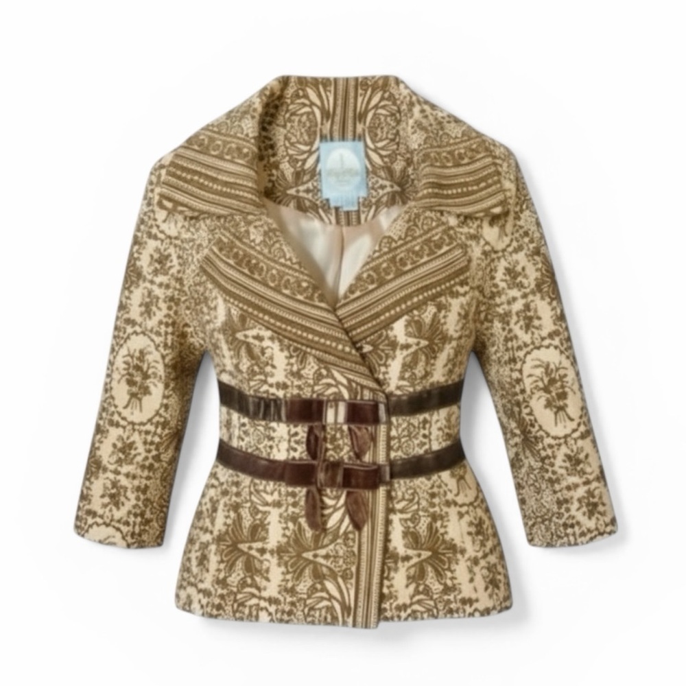 Tracy Reese Patterned Belted Blazer Jacket 4